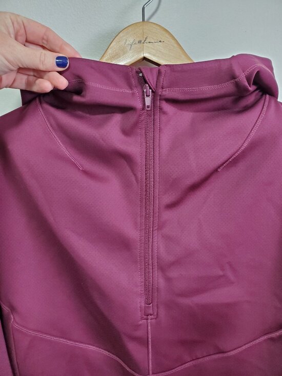 BORN PRIMITIVE Convertible Pullover Hoodie 1/2 Zip Cropped Sangria Women's XL - Picture 3 of 13